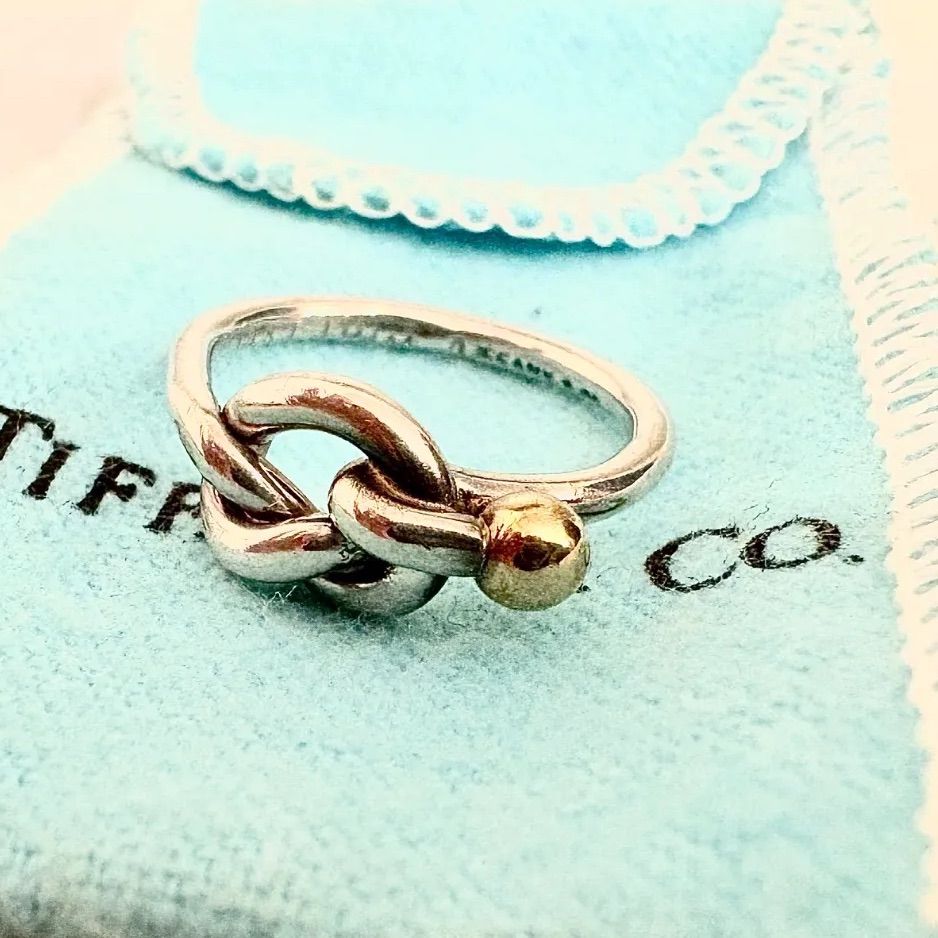 オールドティファニー フック＆アイ ラブノット バングル コンビ 925