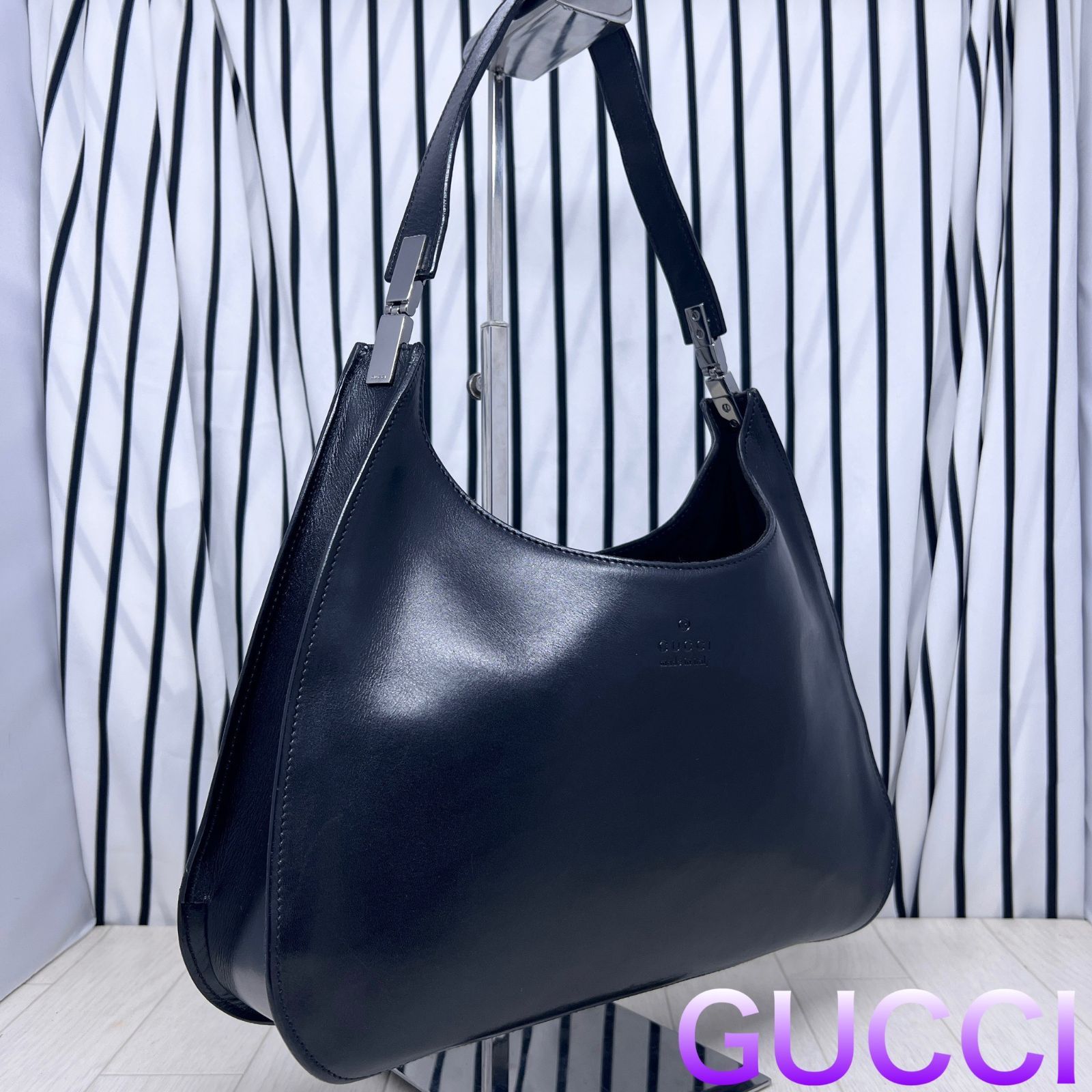 【美品】GUCCI×グッチ オールレザーショルダーバッグ