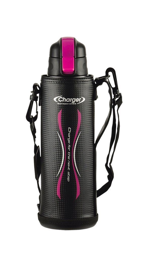 【新着商品】パール金属 水筒 800ml 直飲み ステンレス ダイレクト ボトル ピンク×ブラック ポーチ付 NEWエナジーチャージャー HB-3061