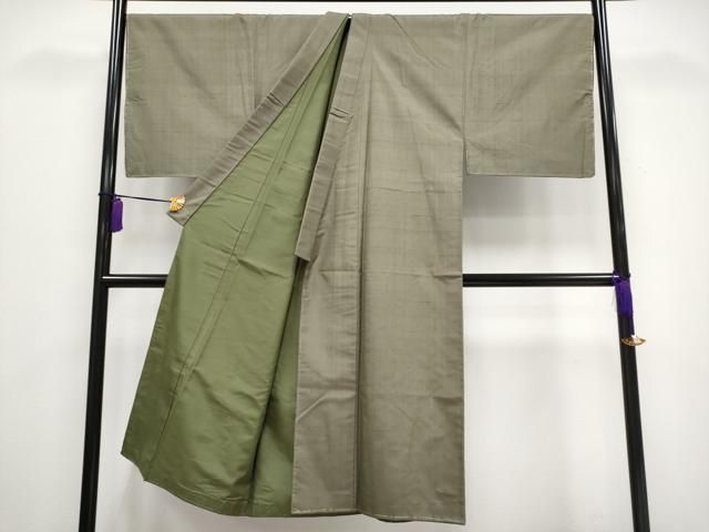 品質が完璧、値段が激安！ 平和屋本店 上 伝統工芸士 七代目 吉澤与市 男性 紬 アンサンブル キングサイズ 上代35万 肥後煤竹色 証紙付き ♥ CYAA3421s5 種類・カラー豊富！