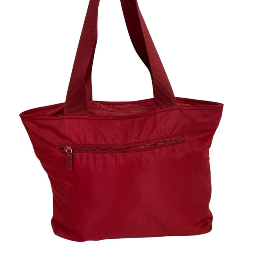 価格交渉/質問大歓迎♪】プラダ トートバッグ ナイロン 三角ロゴ 赤