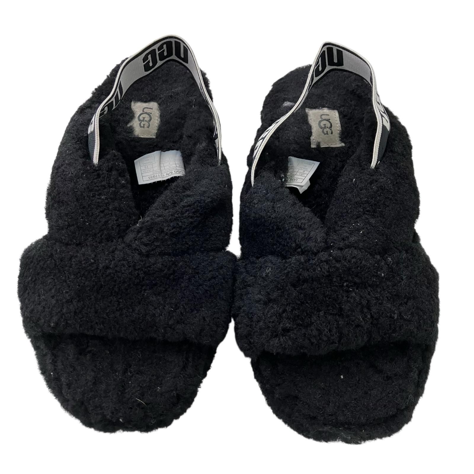 UGG ブラック ファー サンダル UGG アグ 】サンダル ファーサンダル もこもこ ブラック 黒 24