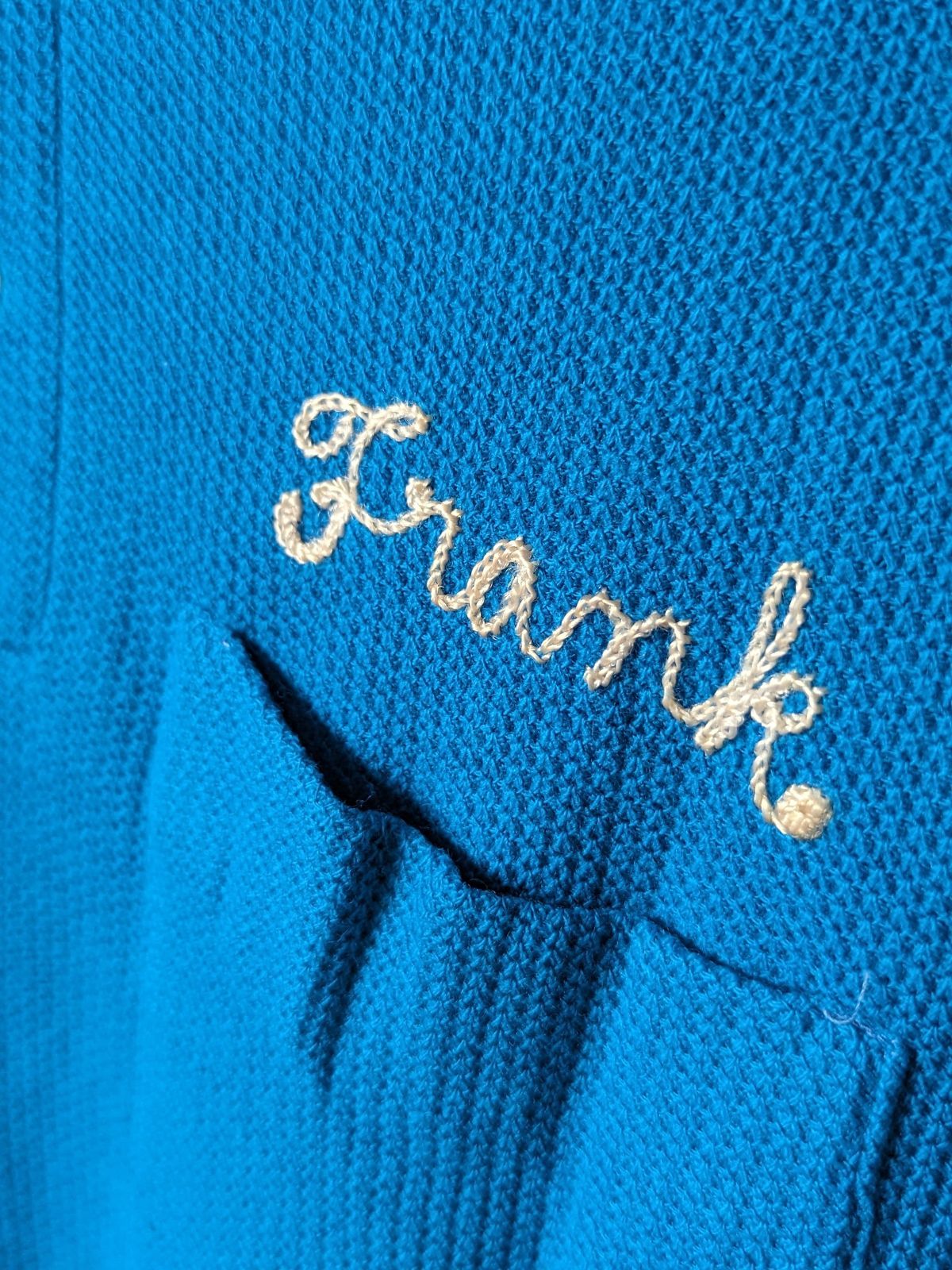 60s Hilton】 BowlingShirt Pullover ChainStitch Blue Vintage 60年代