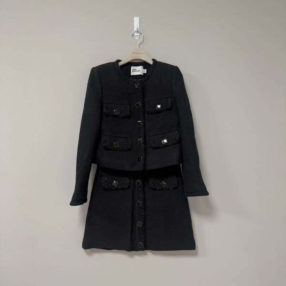 SELF PORTRAIT セルフ ポートレイト ツイード ジャケット スカート ブラック