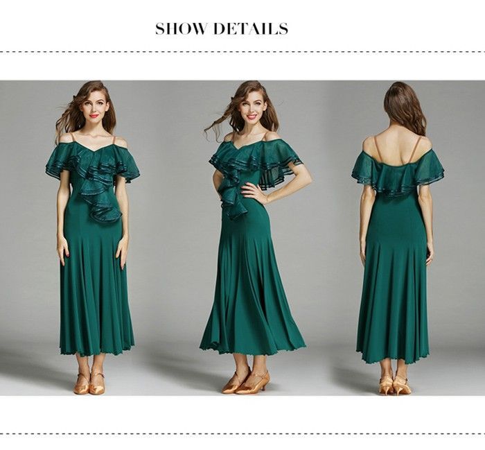 着実な 高品質 社交ダンス ドレス 社交ダンス衣装 初心者 練習着 広がる裾 発表会用 ワンピース パーティー スタンダード レッスン着 発表会 競技着 演出用 開場ドレス ワルツ ドレス ロング丈 オールシーズン ブラック レッド|グリーン