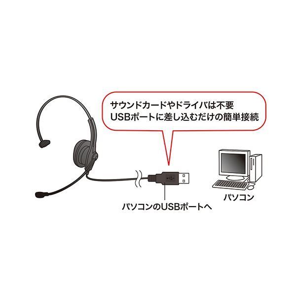 サンワサプライ USBヘッドセットブラック MM-HSU03BK 1個 CHRISTIANNAURATH_COM_BR