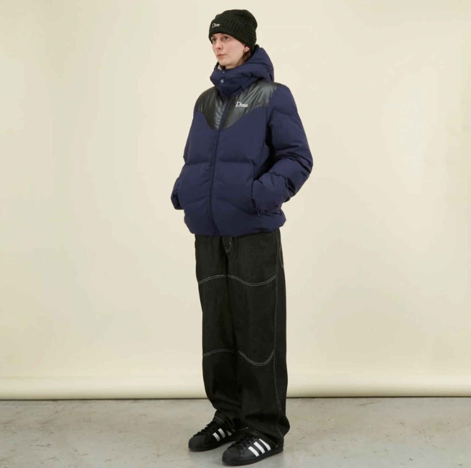 DIME CONTRAST PUFFER JACKET - メルカリ