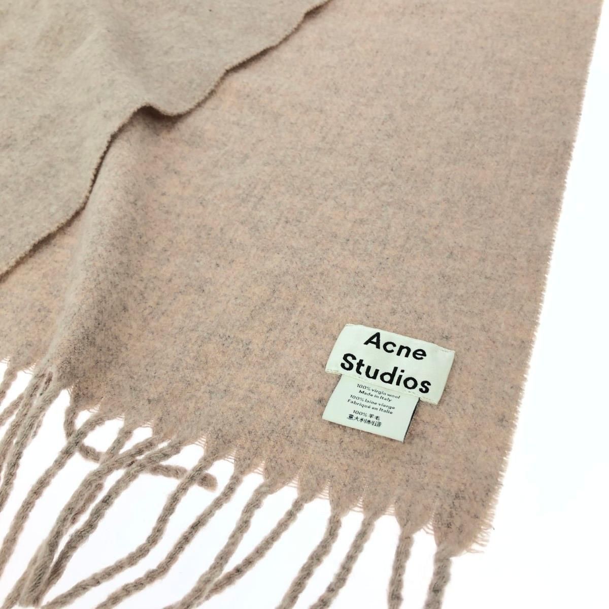 acne studios アクネストゥディオズ 大判ストール ヴァージンウール100％ グレージュ ユニセックス | 240001167306 NICORILABO_COM