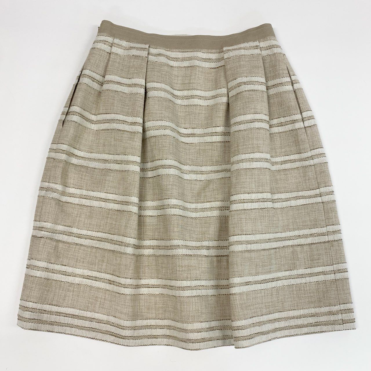 12i25 FOXEY フォクシー Caramelise フ スカート ひざ丈スカート 41097 サイズ40 ベージュ レディースu02t