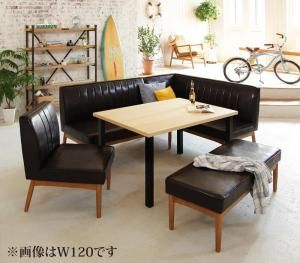 ダイニングセット（テーブルu0026ソファ チェア ベンチ） 西海岸テイスト モダンデザインリビングダイニングセット 6人 5点セット(テーブル+ソファ1脚+アームソファ1脚+チェア1脚+ベンチ1脚) 