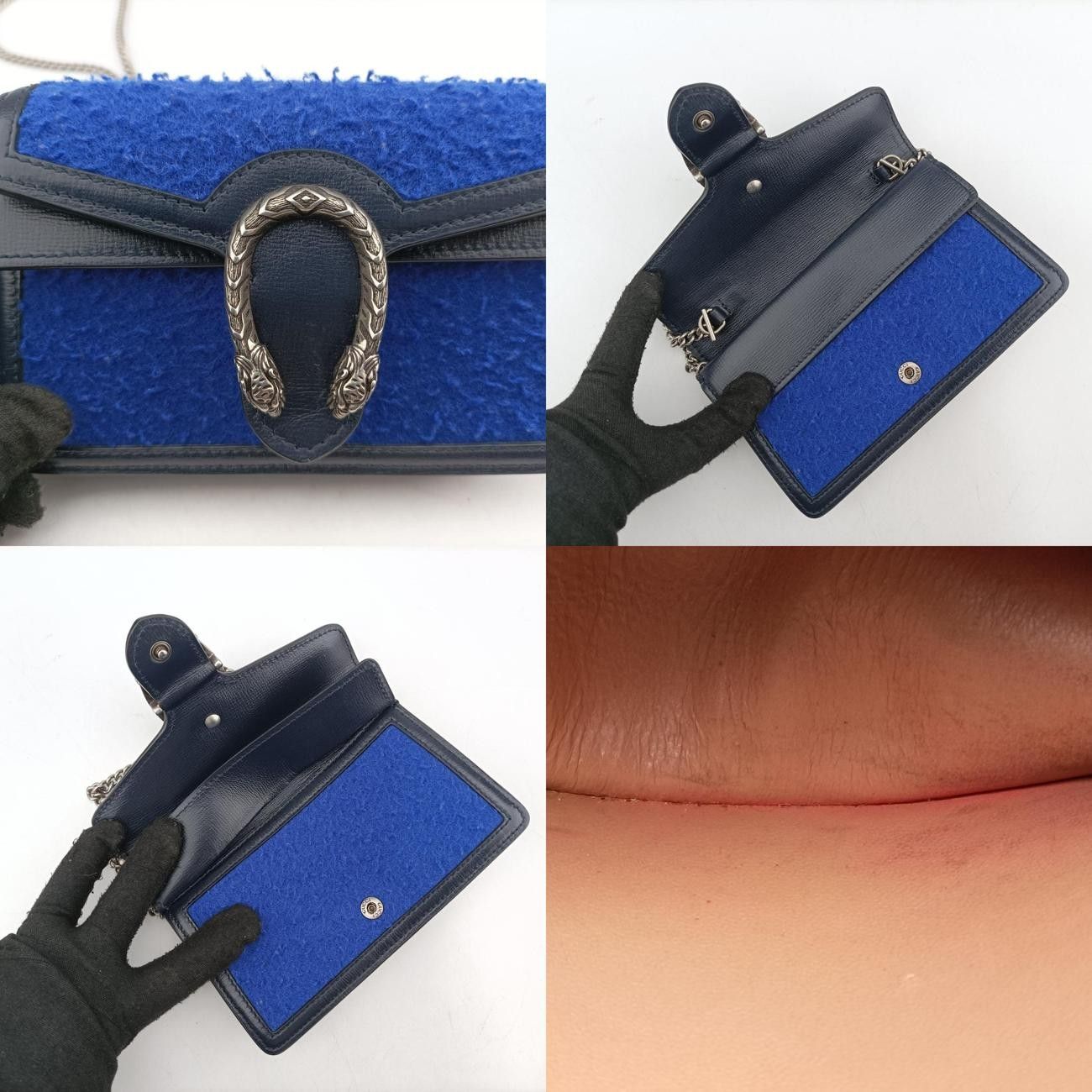グッチGucciディオニュソス ブルー レザー×ファブリック 476432