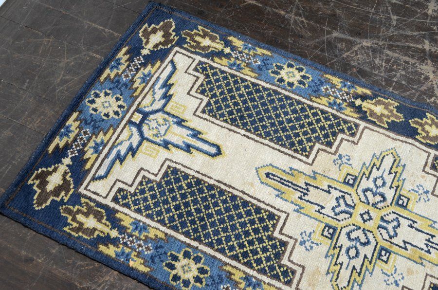 蔵A5380d 古い緞通 段通 敷物 絨毯 木綿 堺赤穂鍋島 MARWIL-DEMENAGEMENTS_CH