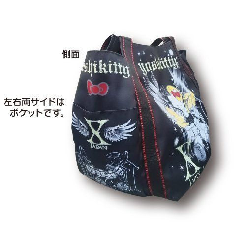 【美品】YOSHIKI yoshikittyトートバッグ 華麗なるXローズ yoshikitty ヨシキティ 華麗なるXローズ ベルベットの高級トート