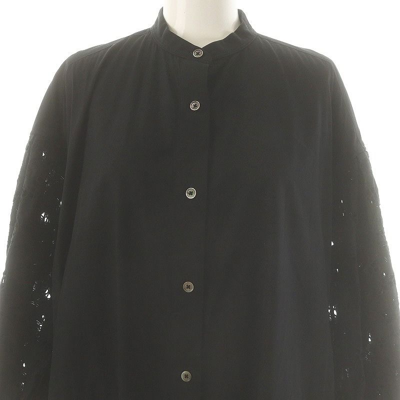 ティッカ TICCA コットンレースパフスリーブスタンドネックワンピース