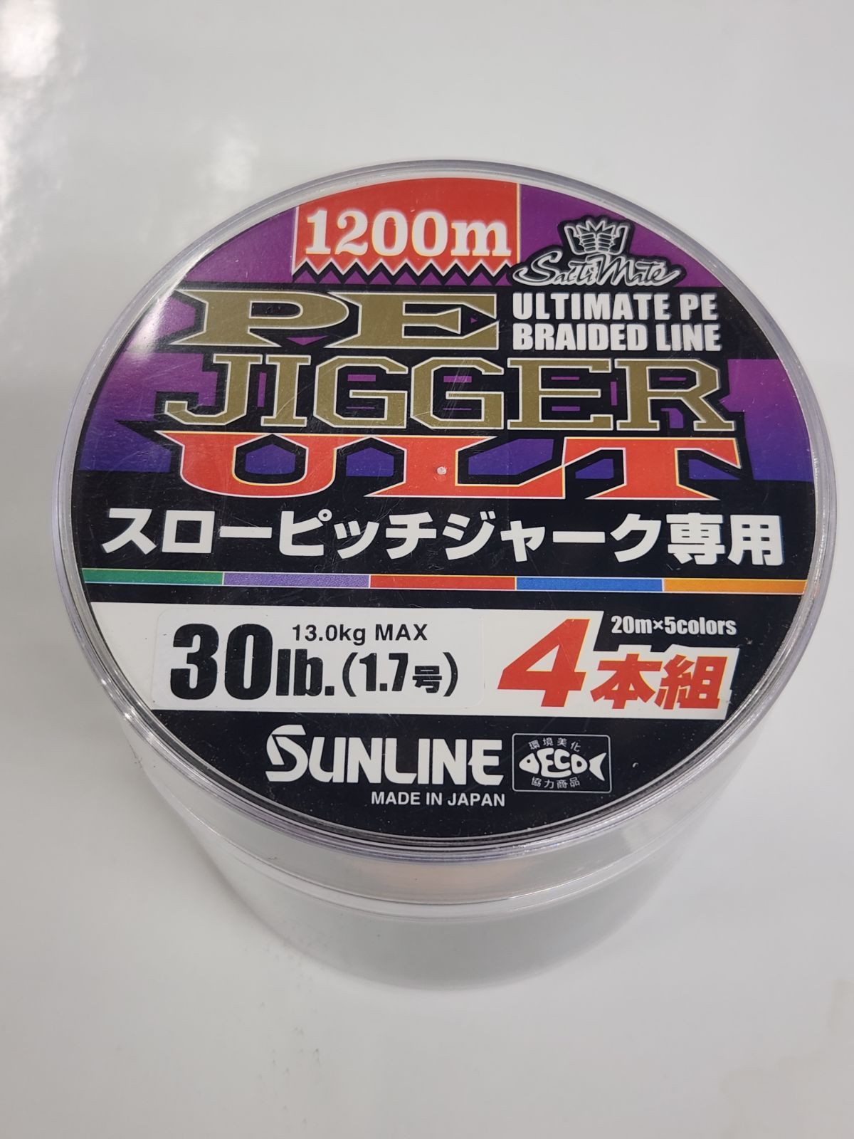 品 サンライン PEジガーULT 4本組 スローピッチジャーク 1200m 30lb 1.7号