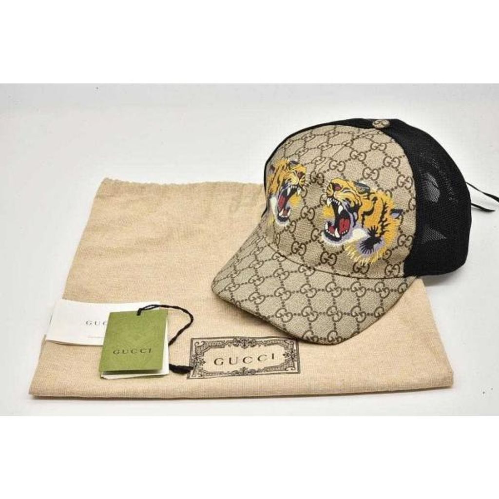グッチ GUCCI GGスプリーム タイガー ベースボールキャップ メッシュ M