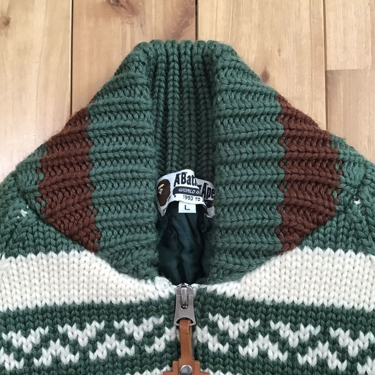 BABY MILO カウチン ニット ジャケット Lサイズ a bathing ape BAPE