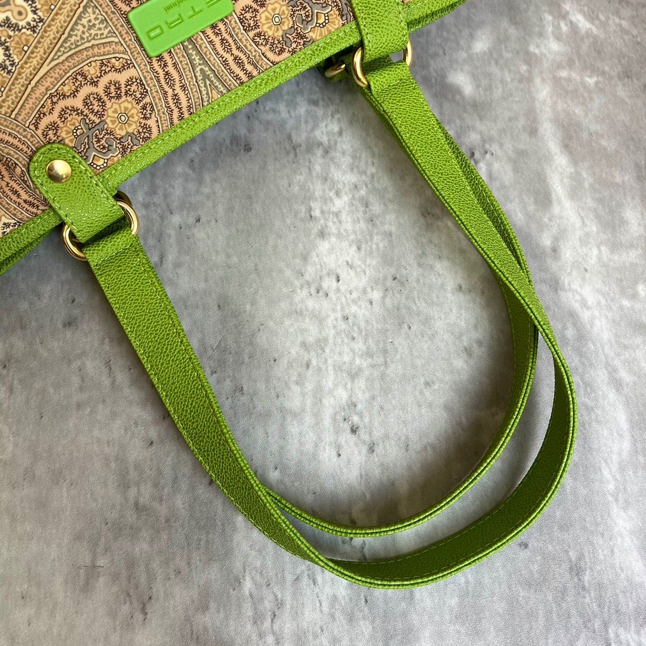 美品】エトロ ペイズリー Eロゴ 金金具 コンパクト ショルダー