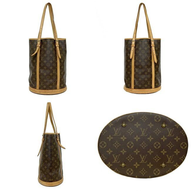 ルイ ヴィトン バケツ バケット GM ポーチ付 ブラウン モノグラム