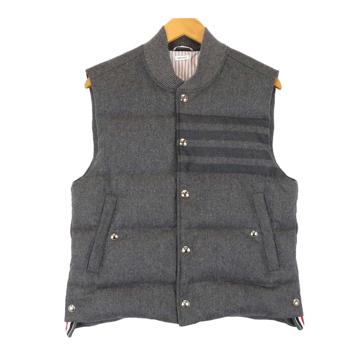 トムブラウン フランネル 4BAR ダウンベスト MVD015X 06393 035 メンズ グレー THOM BROWNE【中古】 【アパレル・小物】