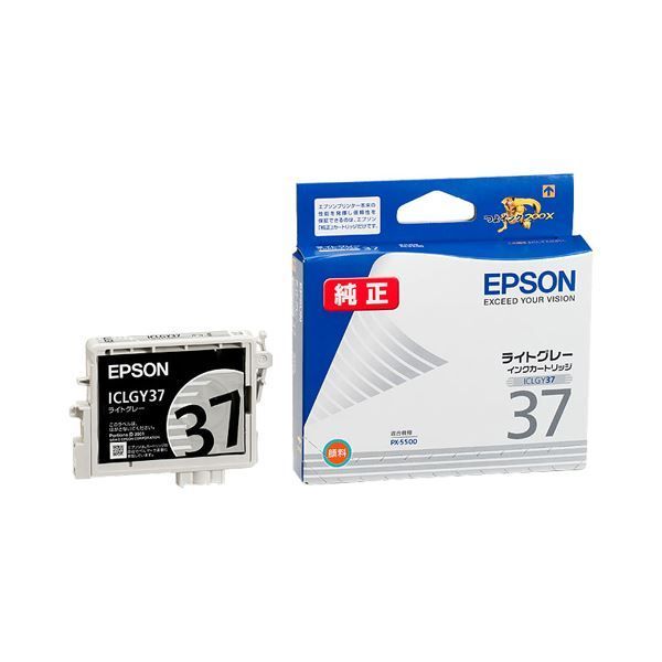（まとめ） エプソン EPSON インクカートリッジ ライトグレー ICLGY37 1個 