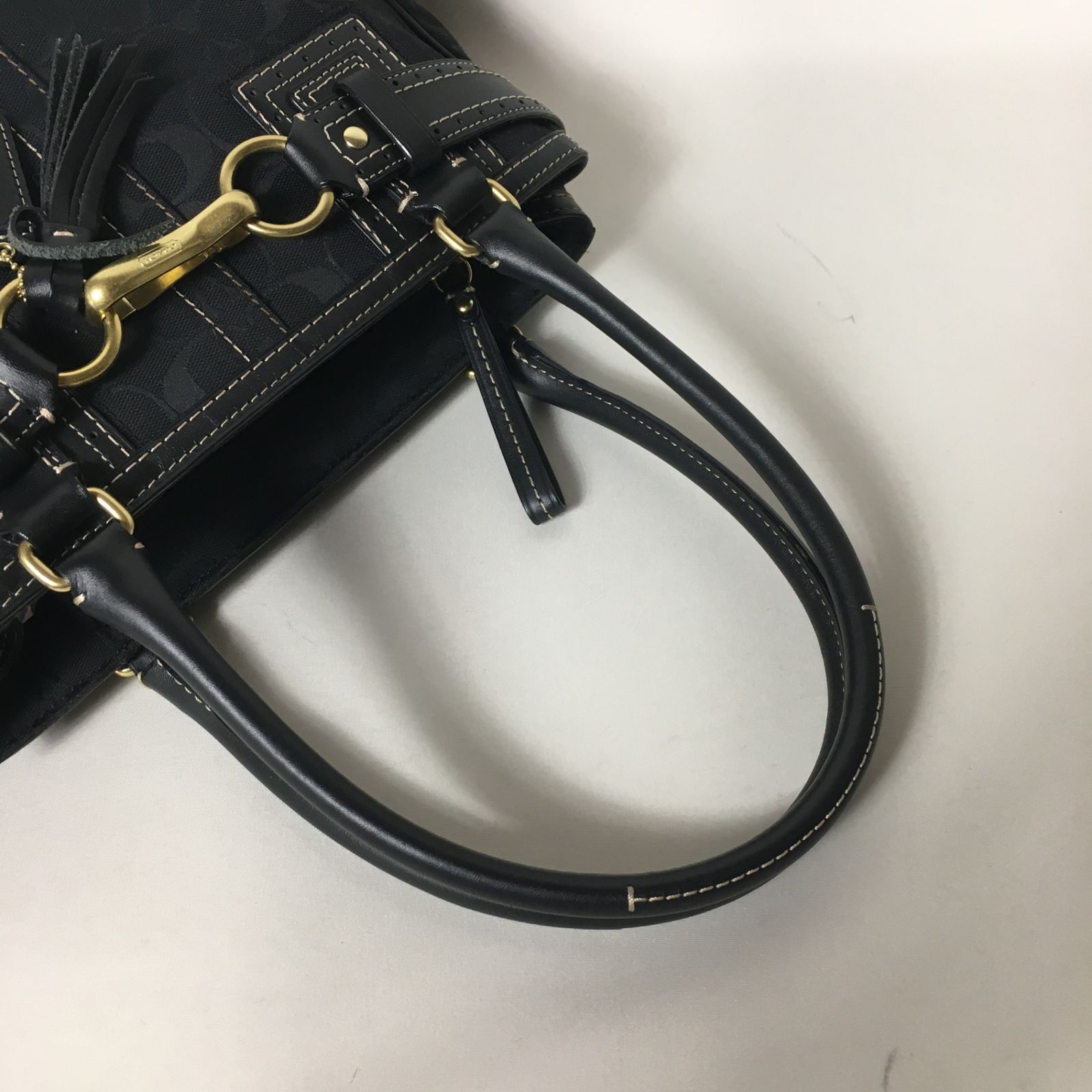 2506-186｜美品｜コーチ シグネチャー ハンドバッグ ブラック