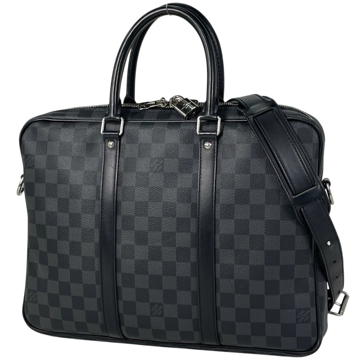 ルイ ヴィトン Louis Vuitton ポルトドキュマン ヴォワヤージュ PM 2WAY ショルダーバッグ ブリーフケース PDV ビジネスバッグ ダミエグラフィット ノワール ブラック N41478 メンズ