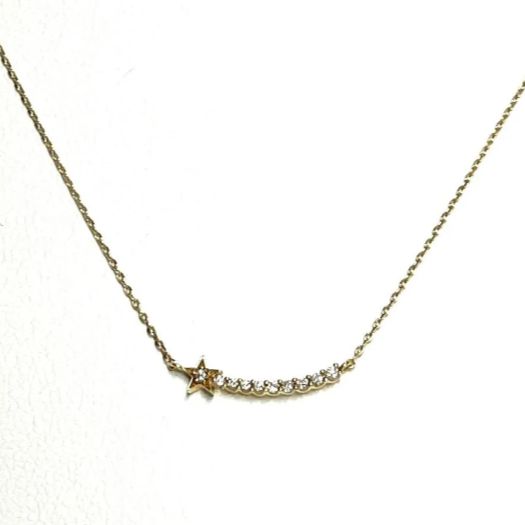 STAR JEWELRY スタージュエリー ダイヤ ネックレス K18YG 10P 
