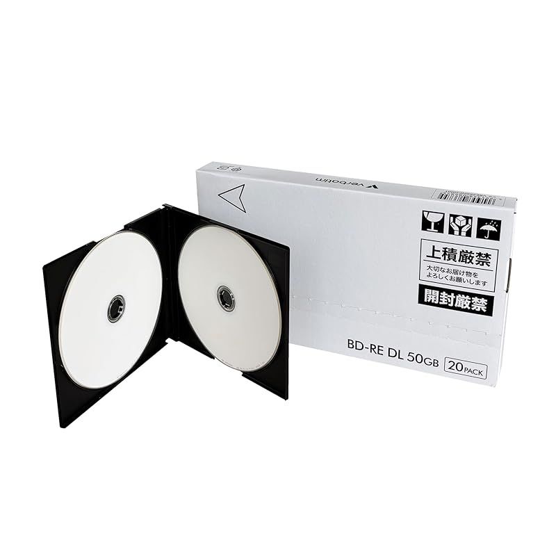 Verbatim バーベイタム くり返し録画用 BD-RE DL 50GB 20枚 5mmツインスリムケース インクジェットプリンタ対応 ホワイト 片面2層 1-2倍速 ﾒｰﾙBOX便 VBE260NP20MT 1