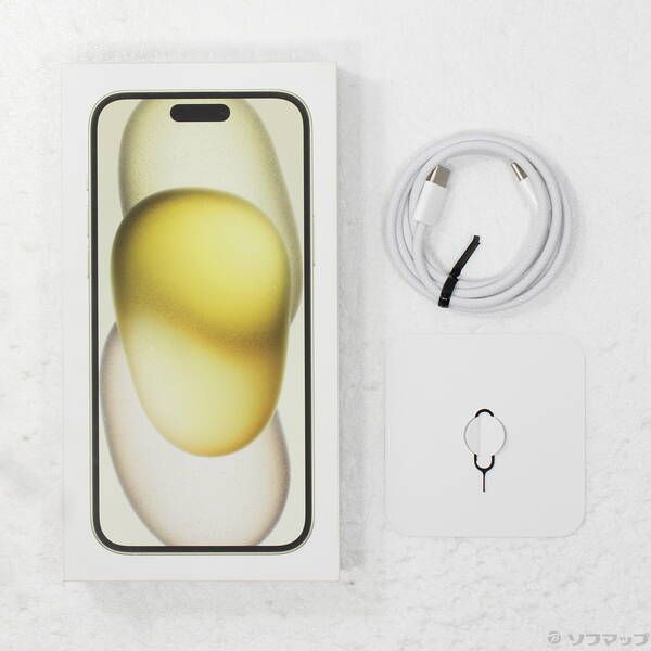中古品〕iPhone15 Plus 128GB イエロー MU0A3J/A SIMフリー 中古品〕iPhone15 Plus 128GB イエロー MU0A3J/A SIMフリー