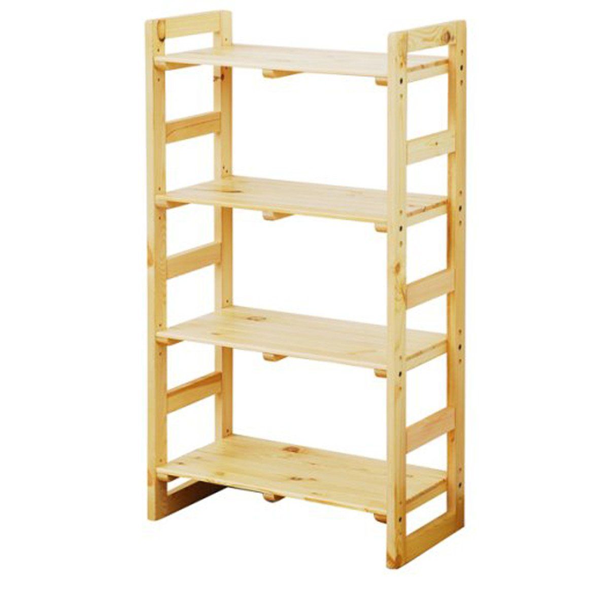 幅60×奥行30×高さ110cm 4段 木製 ラック 棚板高さ調節 ウッド 組立品 工具付き ナチュラル 山善 SPR11060 NA