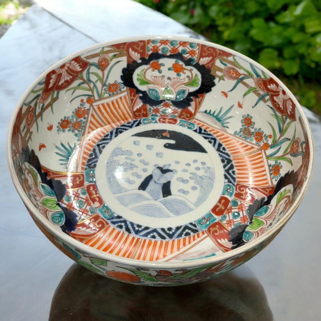 古伊万里 伊万里 大聖寺伊万里 花の図 蔵出し 2客 古伊万里 伊万里