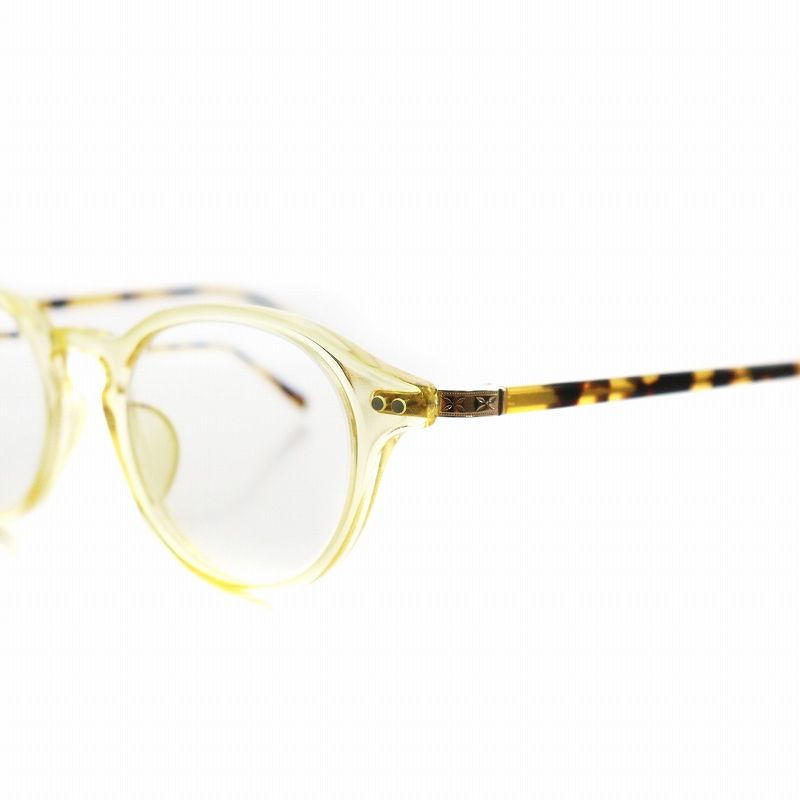 金子眼鏡 KANEKO OPTICAL 恒眸作 手造 メガネ 眼鏡 度入り 黄 イエロー