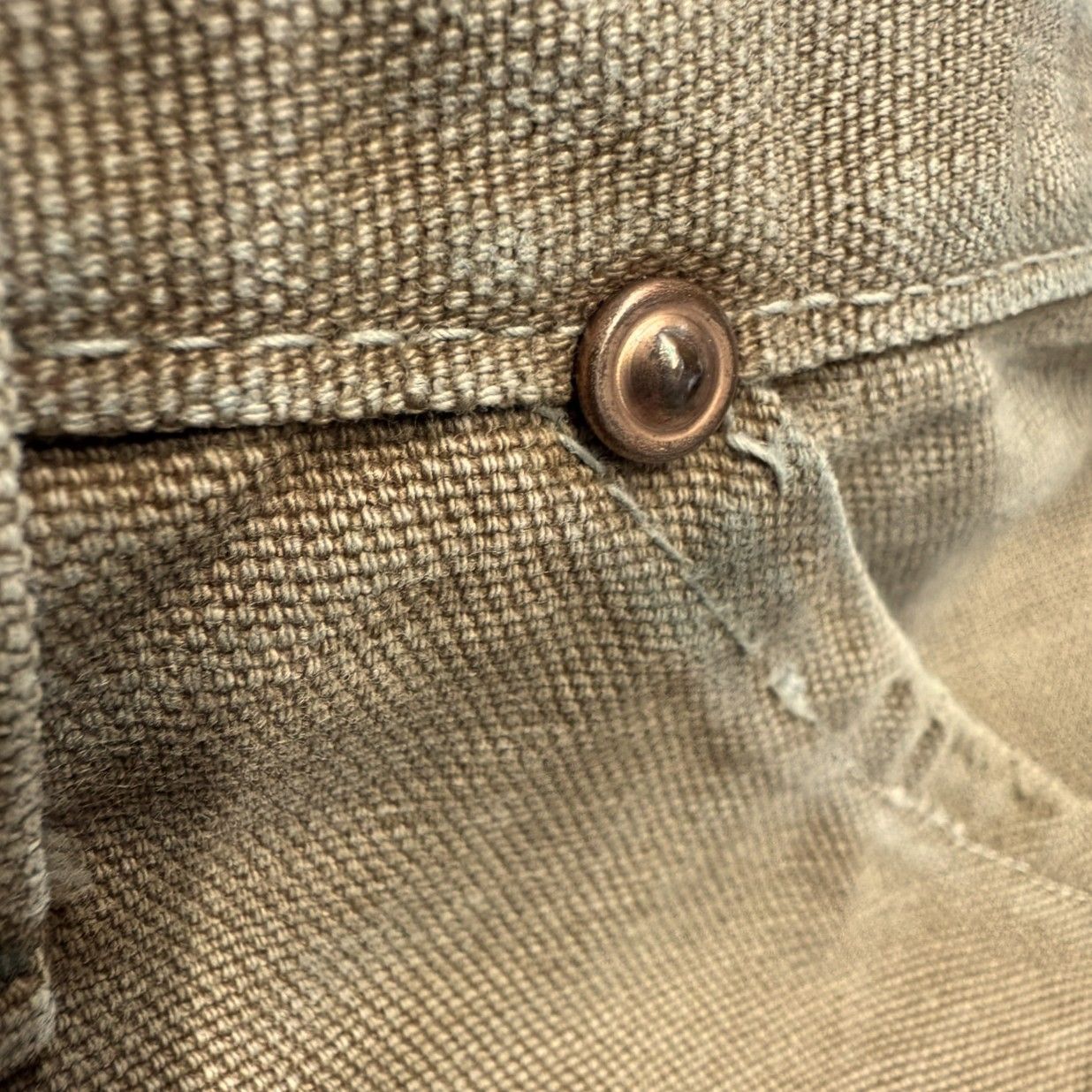 70s カーハート ダブルニー ペインターパンツ プリントロゴ 股リベット