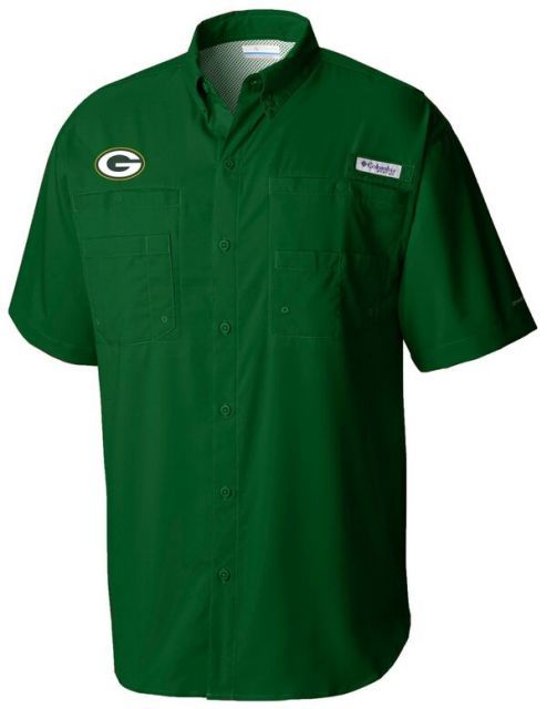 【送料無料】 コロンビア メンズ シャツ トップス Columbia Men's Green Bay Packers Green Tamiami Short Sleeve Shirt
