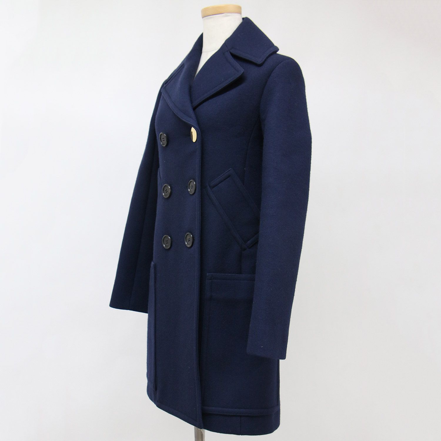 セリーヌ　フィービー期　ピーコート　ネイビーサイズ34 セリーヌ CELINE フィービー期 Size:34 ウール コート ネイビー