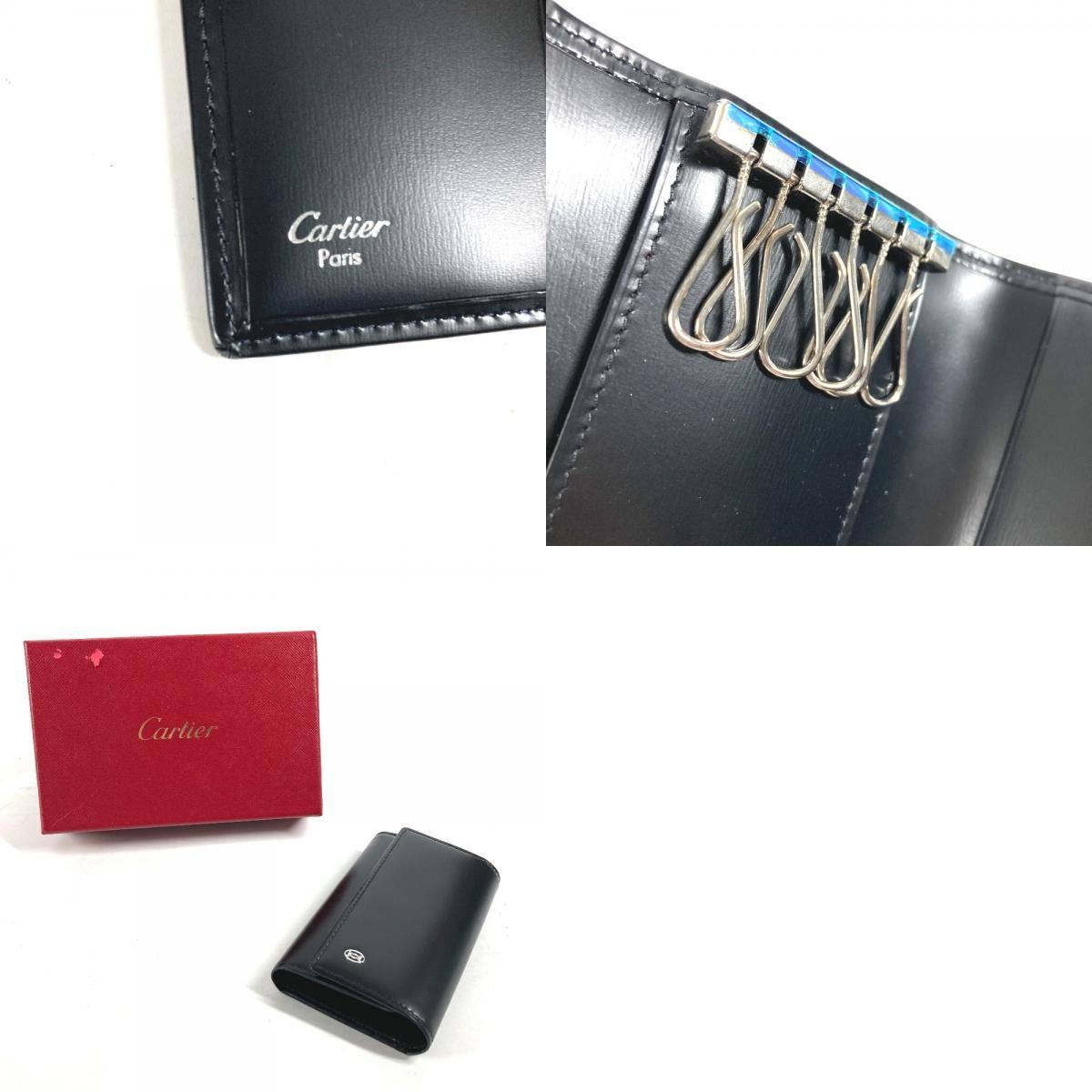 未使用✨Cartier カルティエ　パシャ　6連キーケース　ブラック　レザー Cartier（カルティエ） 未使用 パシャ 6連 ロゴ 鍵 キーケース
