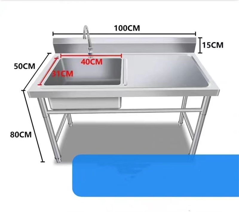 新品！実用☆ステンレス水槽業務用にステント付きキッチン付き 全体