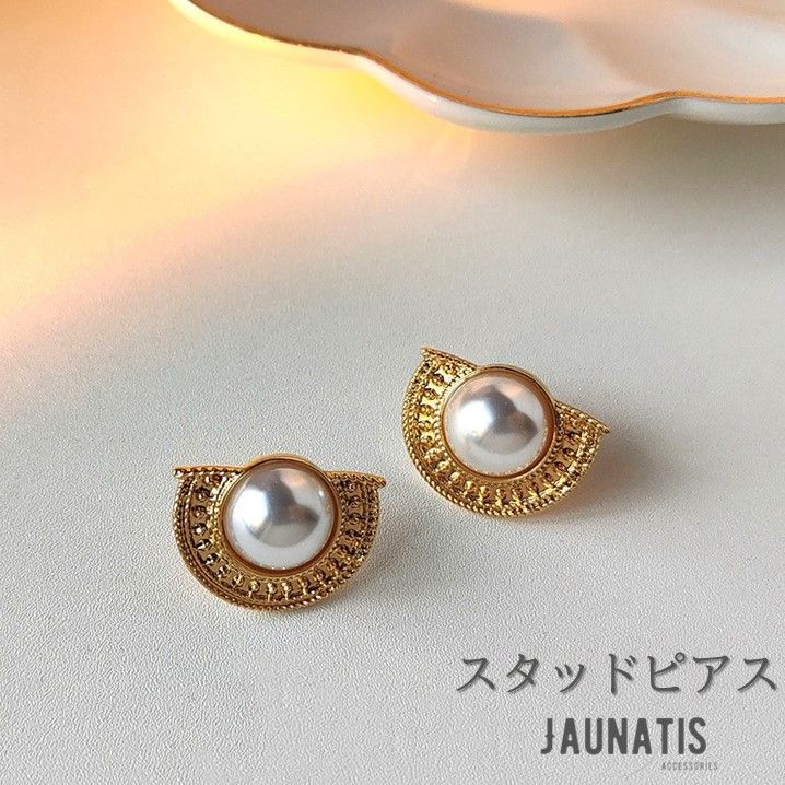 超人気新品』14 なまら k純金天然パールスタッドピアス30