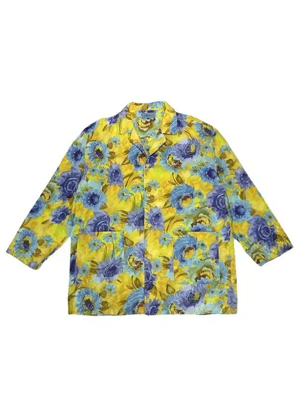 L KENZO KENZO ケンゾー フラワーパターン オーバーサイズ シャツ