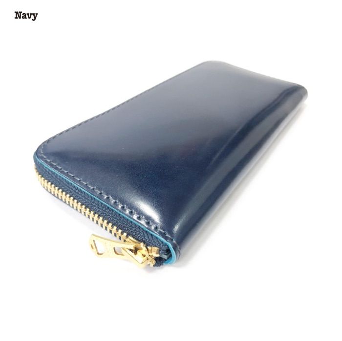 特別価格 新品 未使用 日本製 高級 オイルコードバン RF長財布 紺  