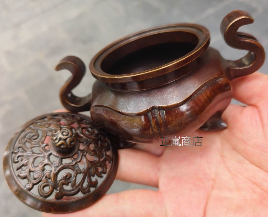 銅製 海棠薫香炉 香炉 檀香香炉 茶道沈香炉 香道具 装飾品 工芸