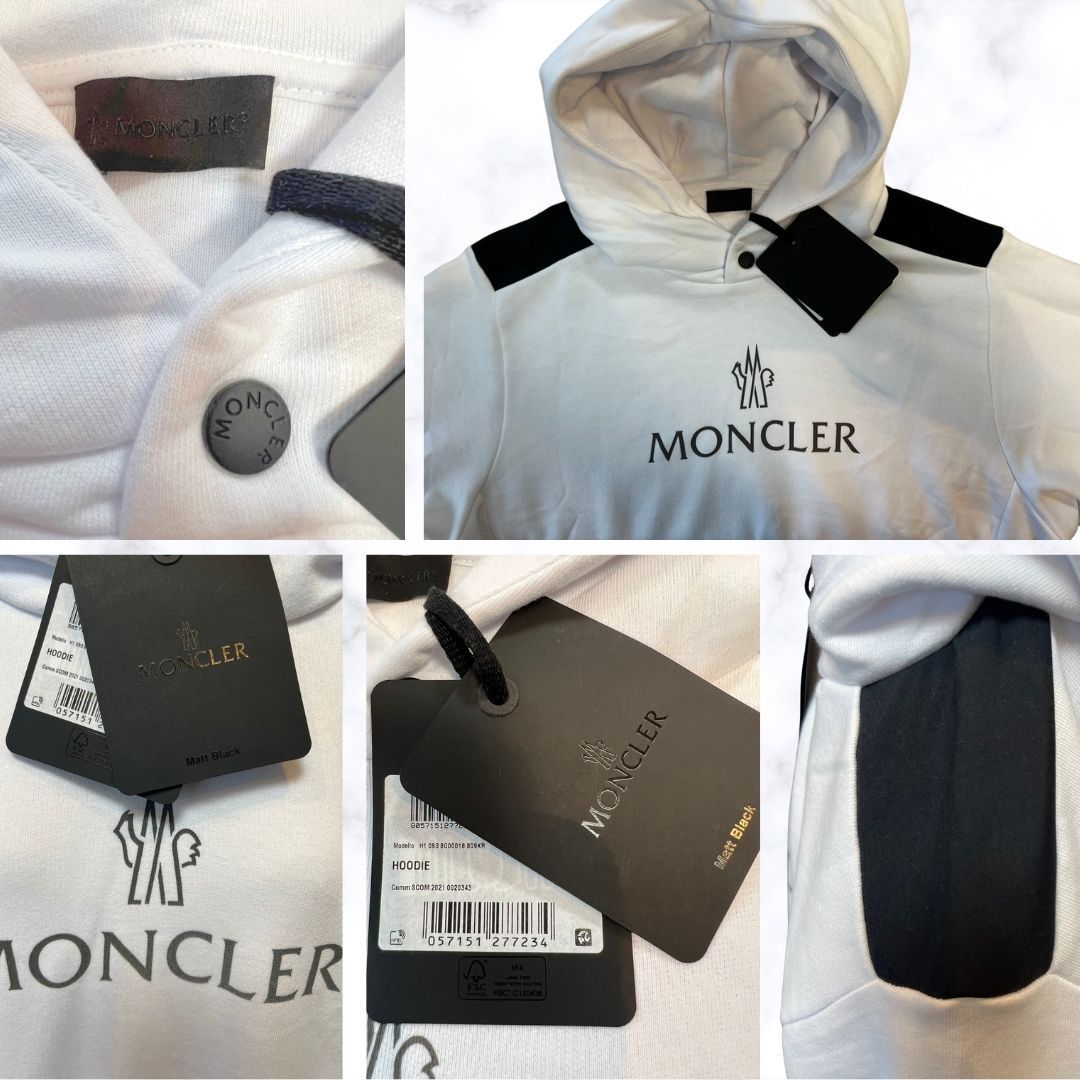 MONCLER ホワイト フードスウェットSAME BUT ☆未使用タグ付き・本物保証☆MONCLER Same But パーカー XS～XLサイズ
