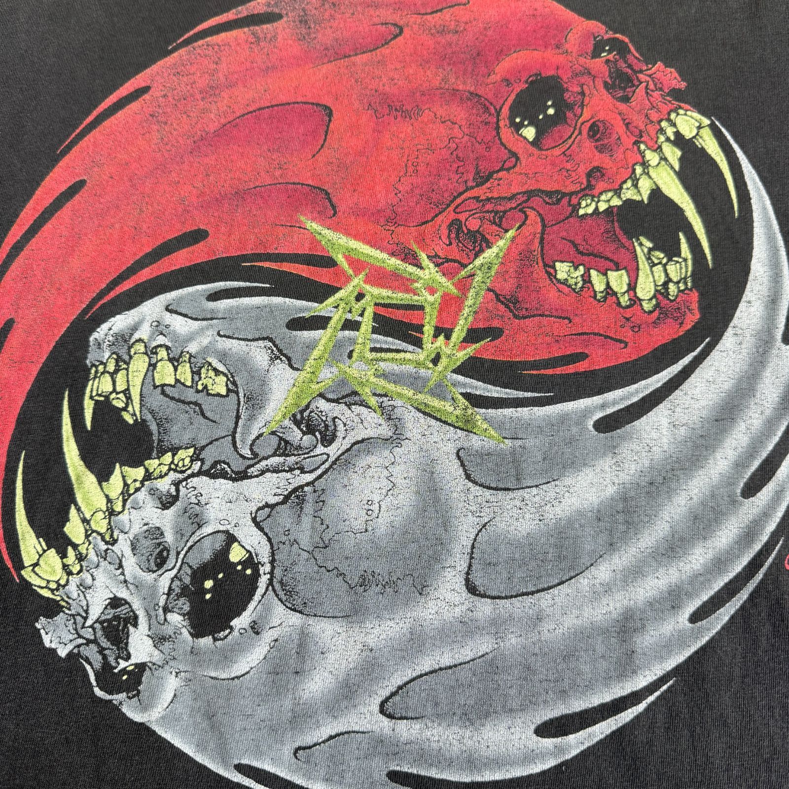 90s Metallica REBEL 陰陽 スカル プリント Tシャツ XLサイズ