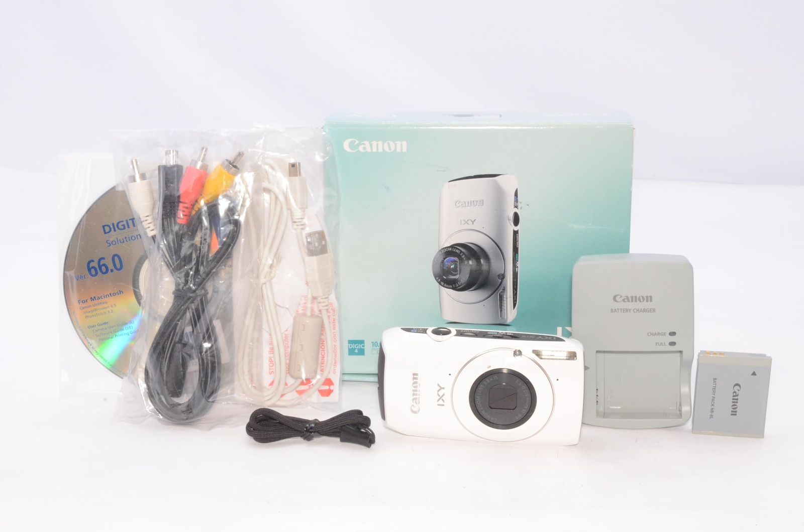 元箱付き 良品】Canon キャノン IXY30S ホワイト デジタルカメラ