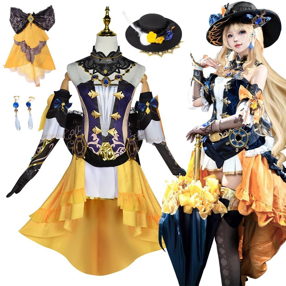 五次元 精巧 高品質 原神 ナヴィア コスプレ衣装 棘薔薇の会 コスプレ ウィッグ付き フルセット コスチューム クリスマス ハロウィーン 大人用 仮装 BJ0927ML04