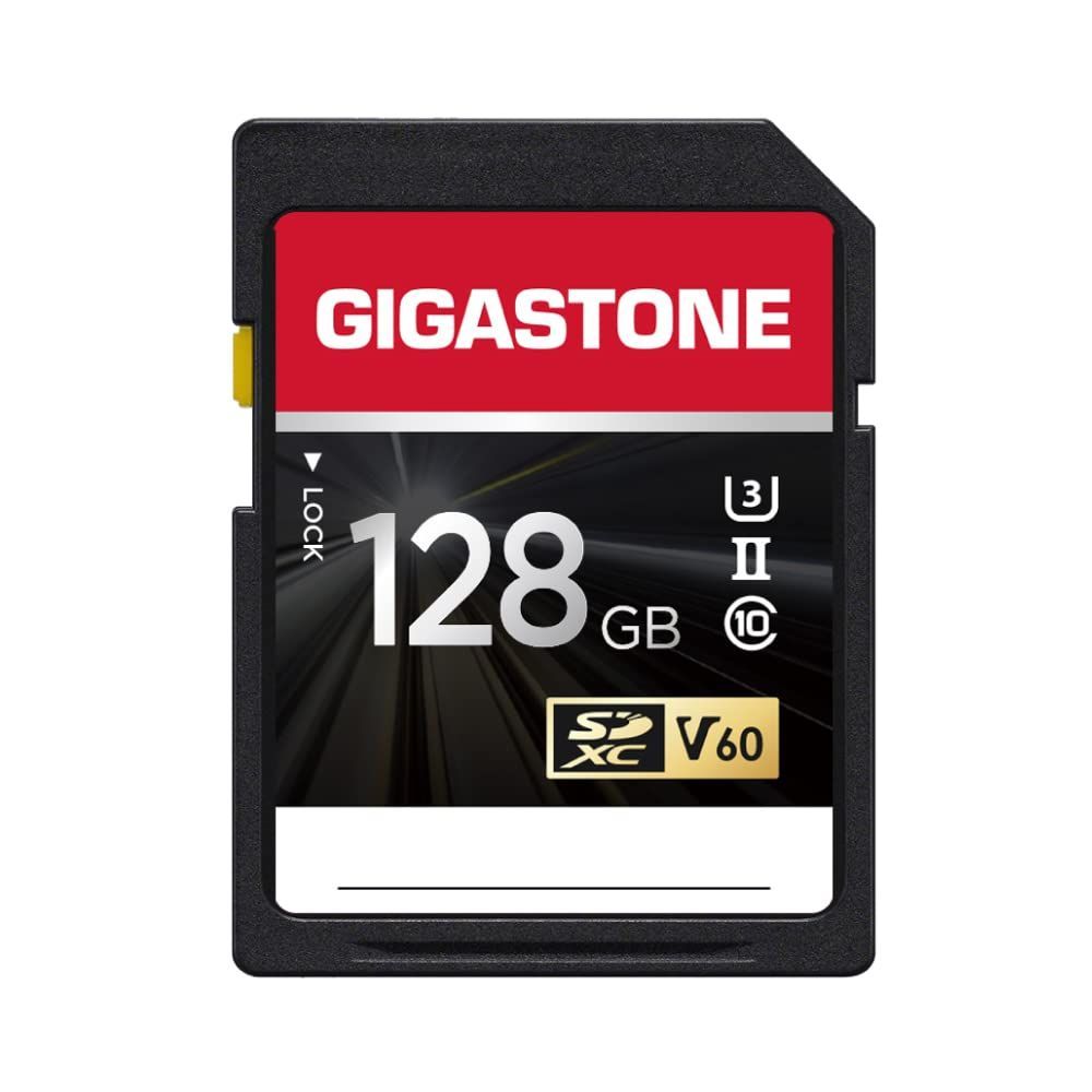 新品 【超高速 V60 UHS-II】Gigastone SDカード 128GB UHS-II V60 SDXC 超高速 メモリーカード 最大250MB/s 4K UHD ビデオ Canon Nikon など デジタルカメラ 一眼レフ対応 ミニケース1個付