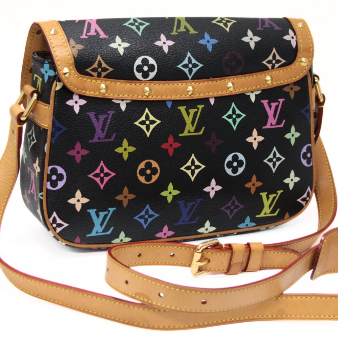 ルイヴィトン Louis Vuitton ソローニュ ショルダーバッグ マルチ 黒 M92639 71995