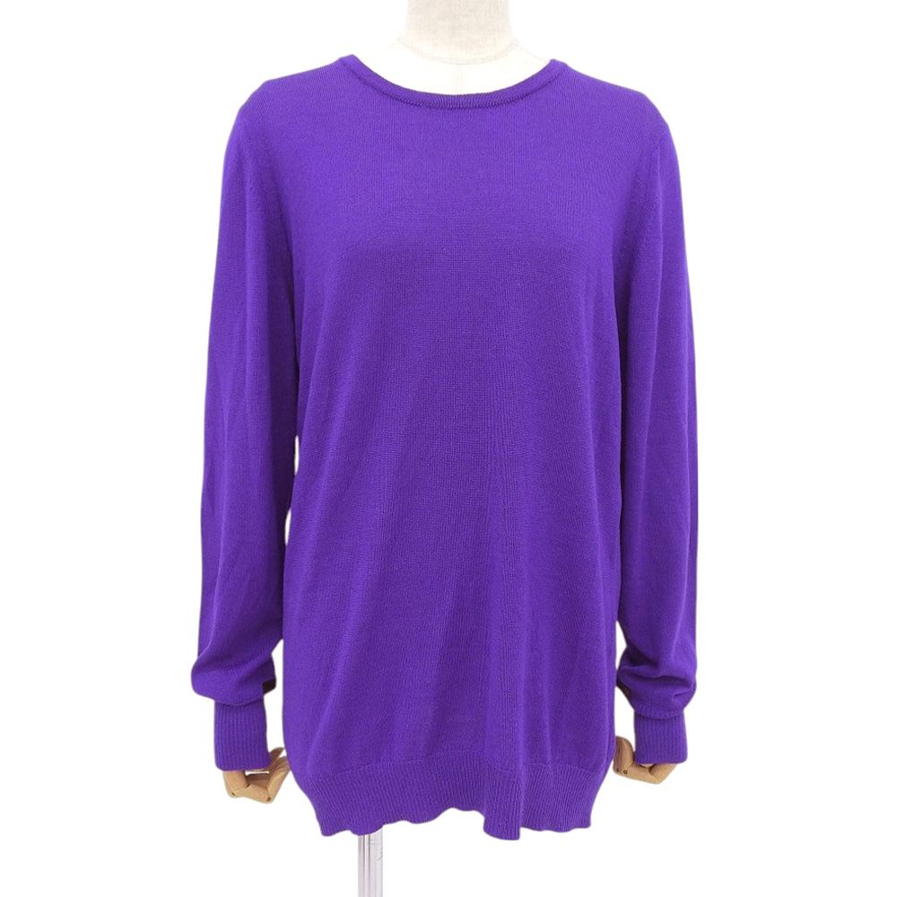 ザ・イノウエ・ブラザーズ ロイヤルアルパカ100% 長袖ニット 薄手 M 青 The inoue brothers ロイヤルアルパカニット イノウエブラザーズ