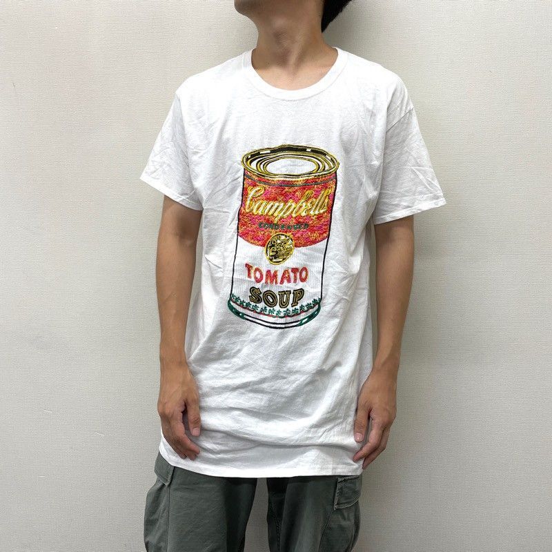 US古着 キャンベル缶 刺繍デザイン Tシャツ 半袖 Campbell's Soup Cans